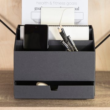 Bigso Box Of Sweden Greta Desktop Organizer with Drawer - Black