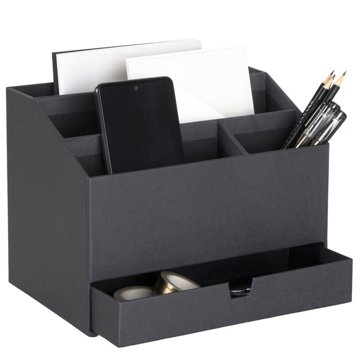 Bigso Box Of Sweden Greta Desktop Organizer with Drawer - Black