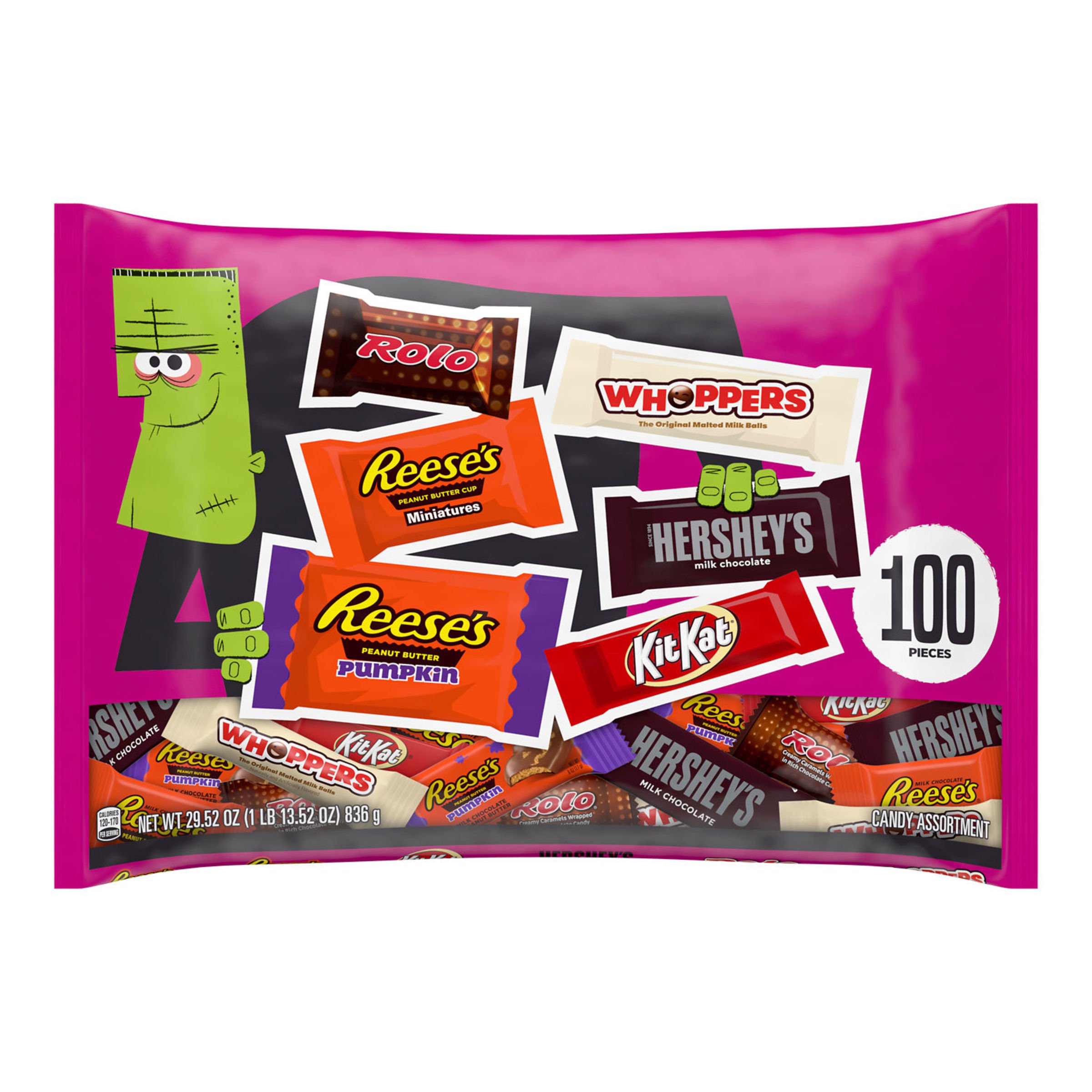 Hershey's, Reese's, Kit Kat, Rolo, & Whoppers Assorted Halloween Snack ...