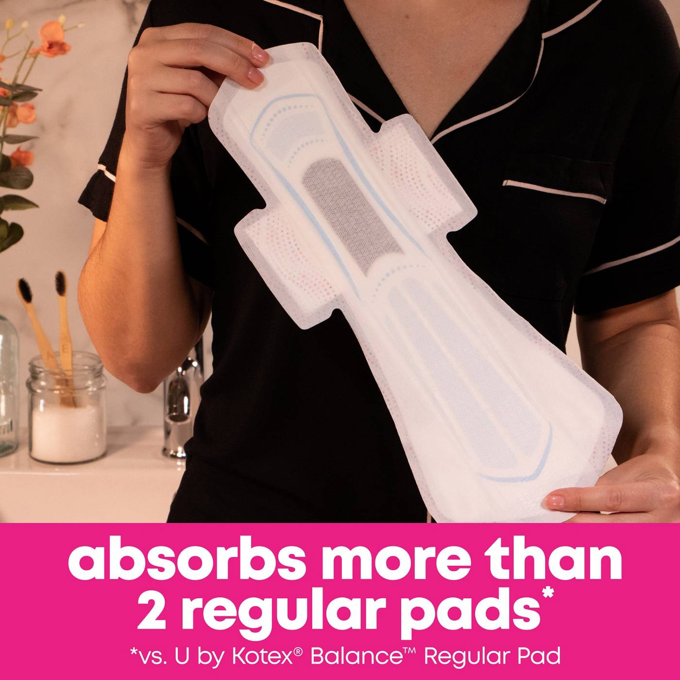 U by Kotex Balance Ultra Thin Overnight Pads with Wings - Extra Heavy Absorbency; image 5 of 8