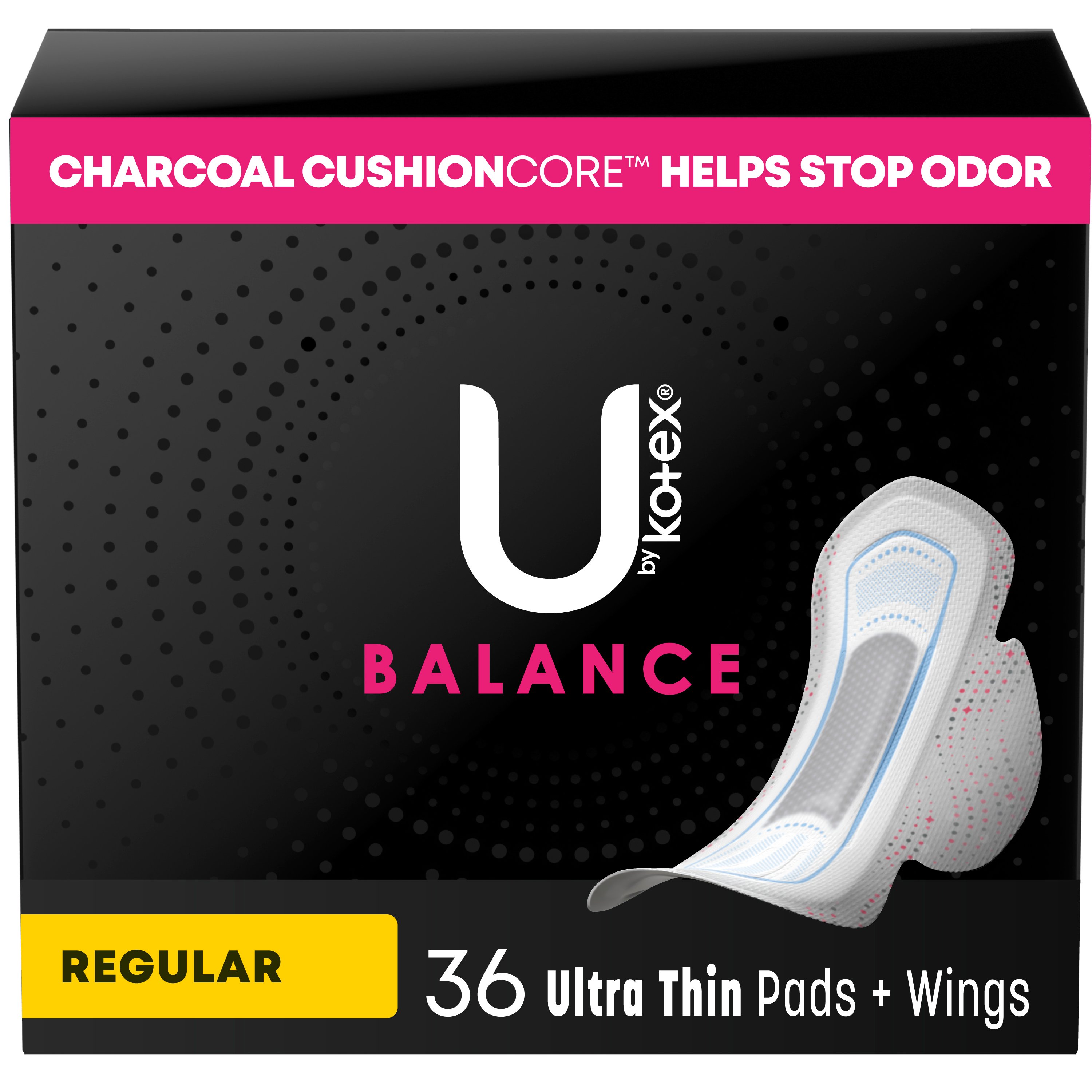 U by Kotex Balance Ultra Thin Pads with Wings Regular Absorbency