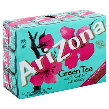 AriZona Green Tea with Ginseng & Honey 12 pk Cans, 11.5 oz