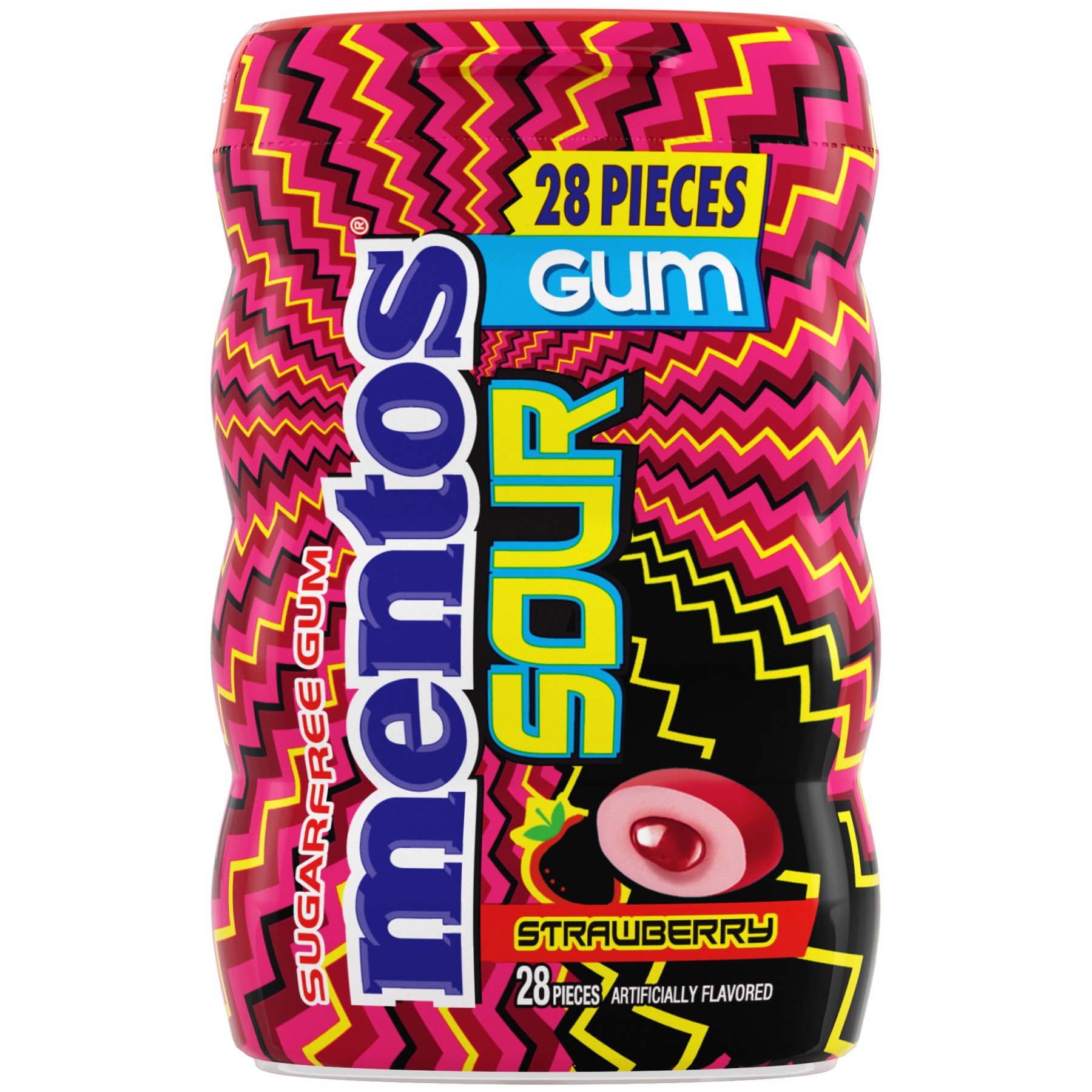 Mentos Sour Strawberry Sugar Free Gum Shop Gum & mints at HEB