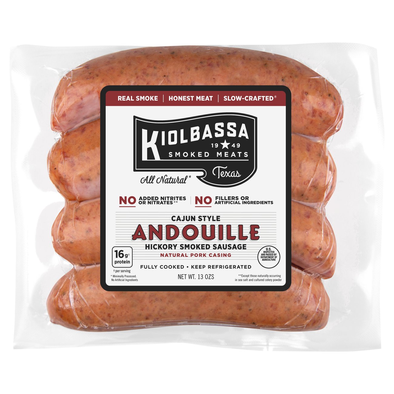 Kiolbassa Fully Cooked Cajun-Style Andouille Smoked Sausage Links
