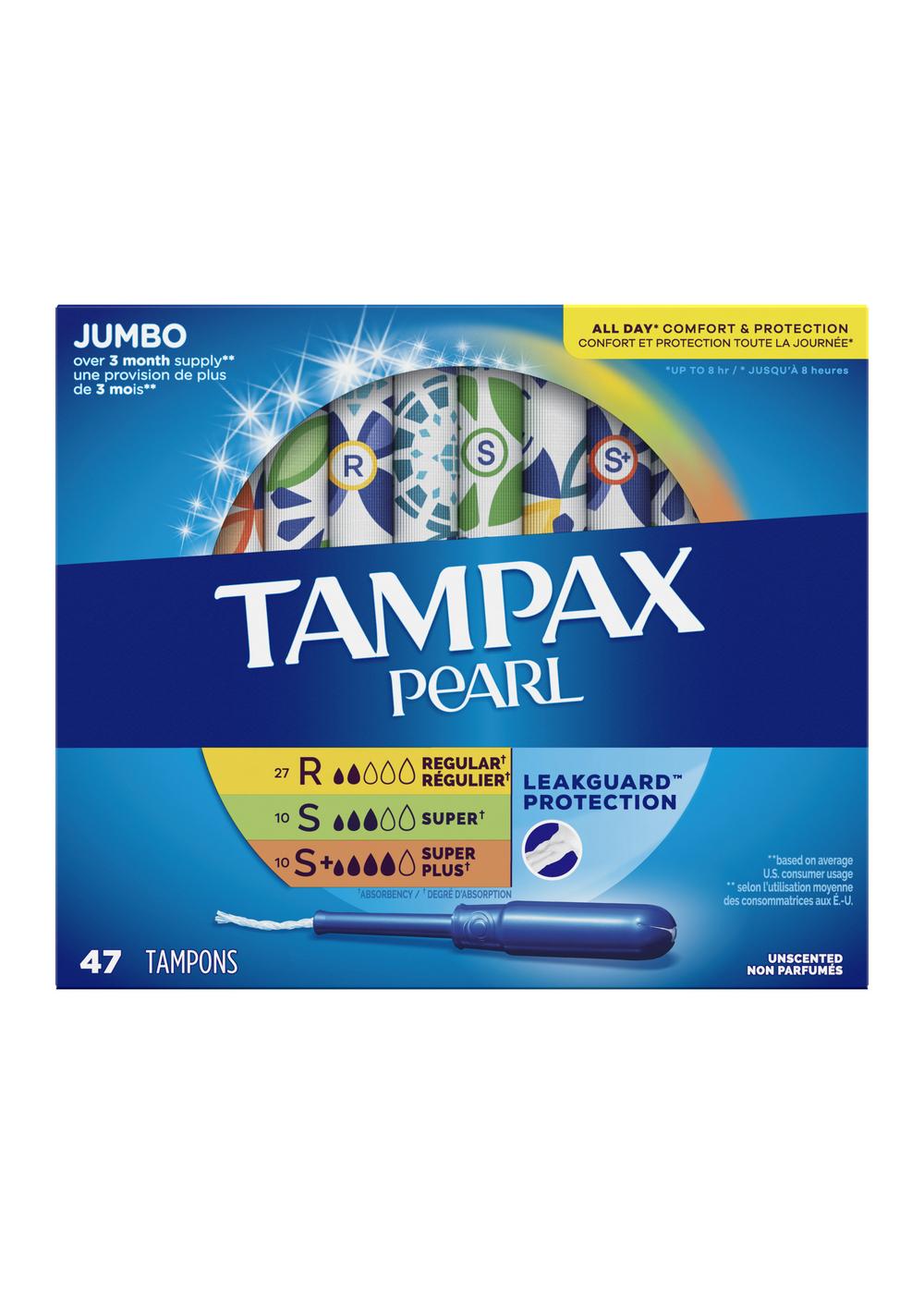 Tampax Pearl Tampons - Regular Super & Super Plus - Shop Tampons at H-E-B