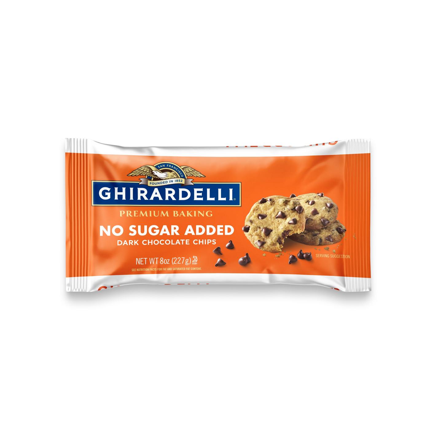 Ghirardelli Premium Baking No Sugar Added Dark Chocolate Chips; image 1 of 2