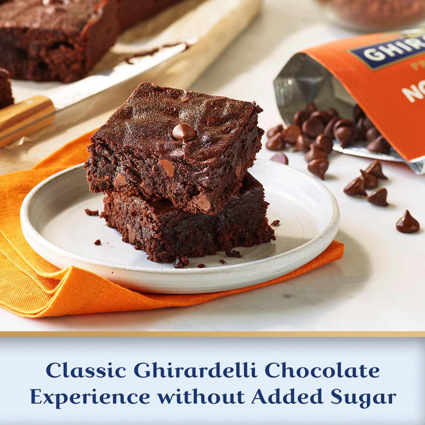 Ghirardelli Premium Baking No Sugar Added Dark Chocolate Chips; image 2 of 2