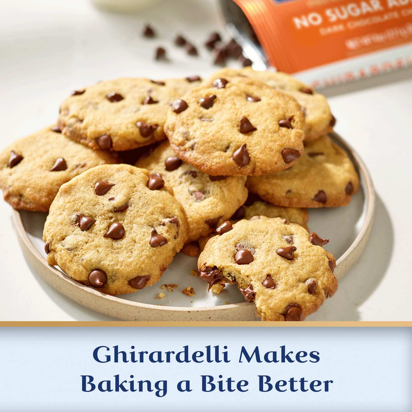 Ghirardelli No Sugar Added Dark Chocolate Chips; image 3 of 3