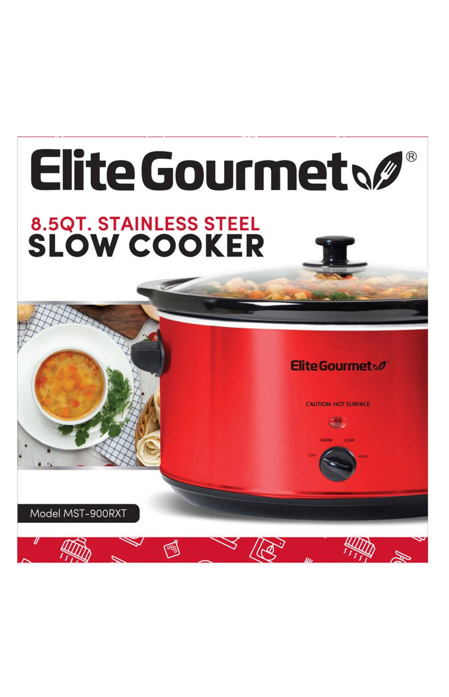 Elite Gourmet 2 Qt Oval Slow Cooker Red 