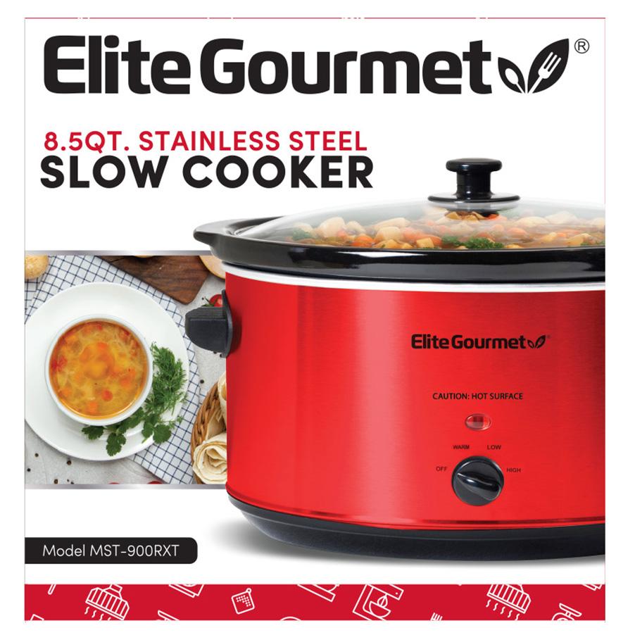 Elite Gourmet Stainless Steel Slow Cooker - Red - Shop Cookers & Roasters  at H-E-B