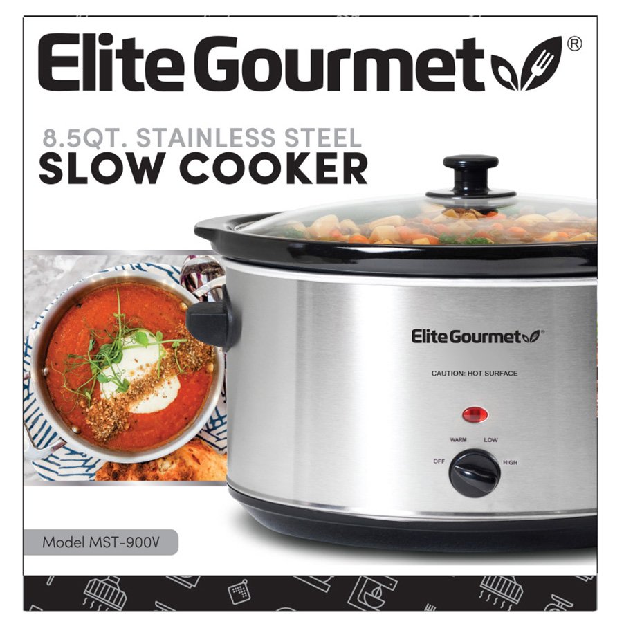 Elite Gourmet Stainless Steel Slow Cooker Silver Shop Cookers