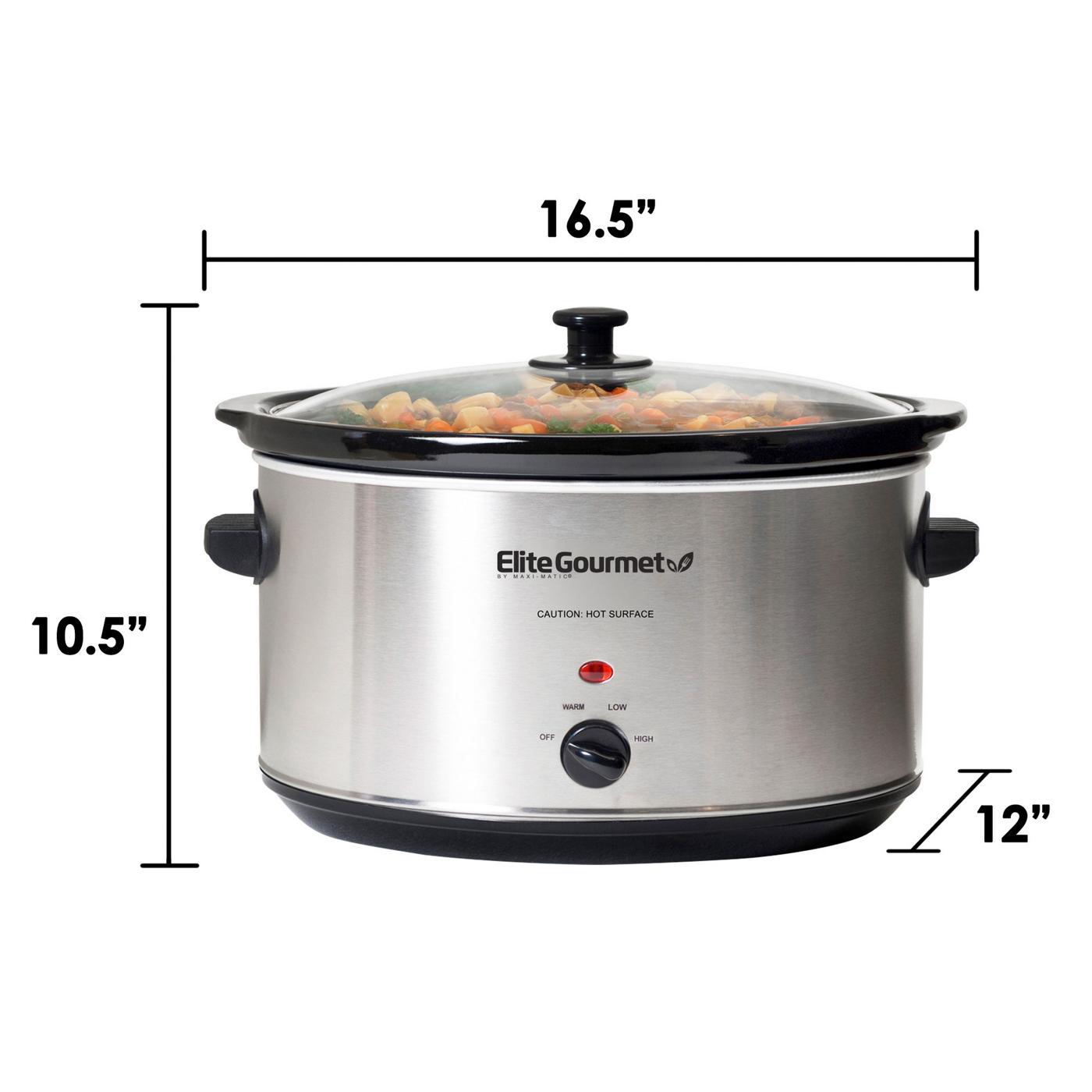 Elite Gourmet Stainless Steel Slow Cooker - Silver; image 2 of 7