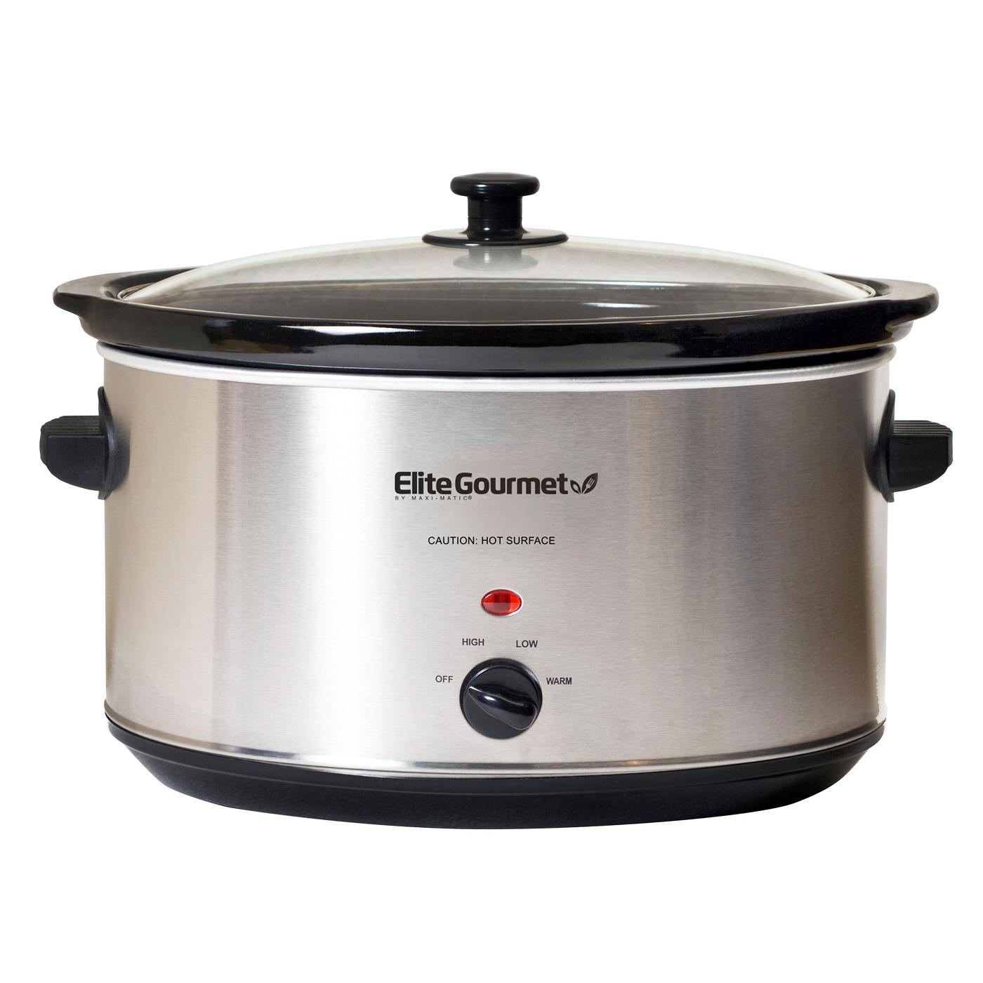 Elite Gourmet Stainless Steel Slow Cooker - Silver; image 6 of 7