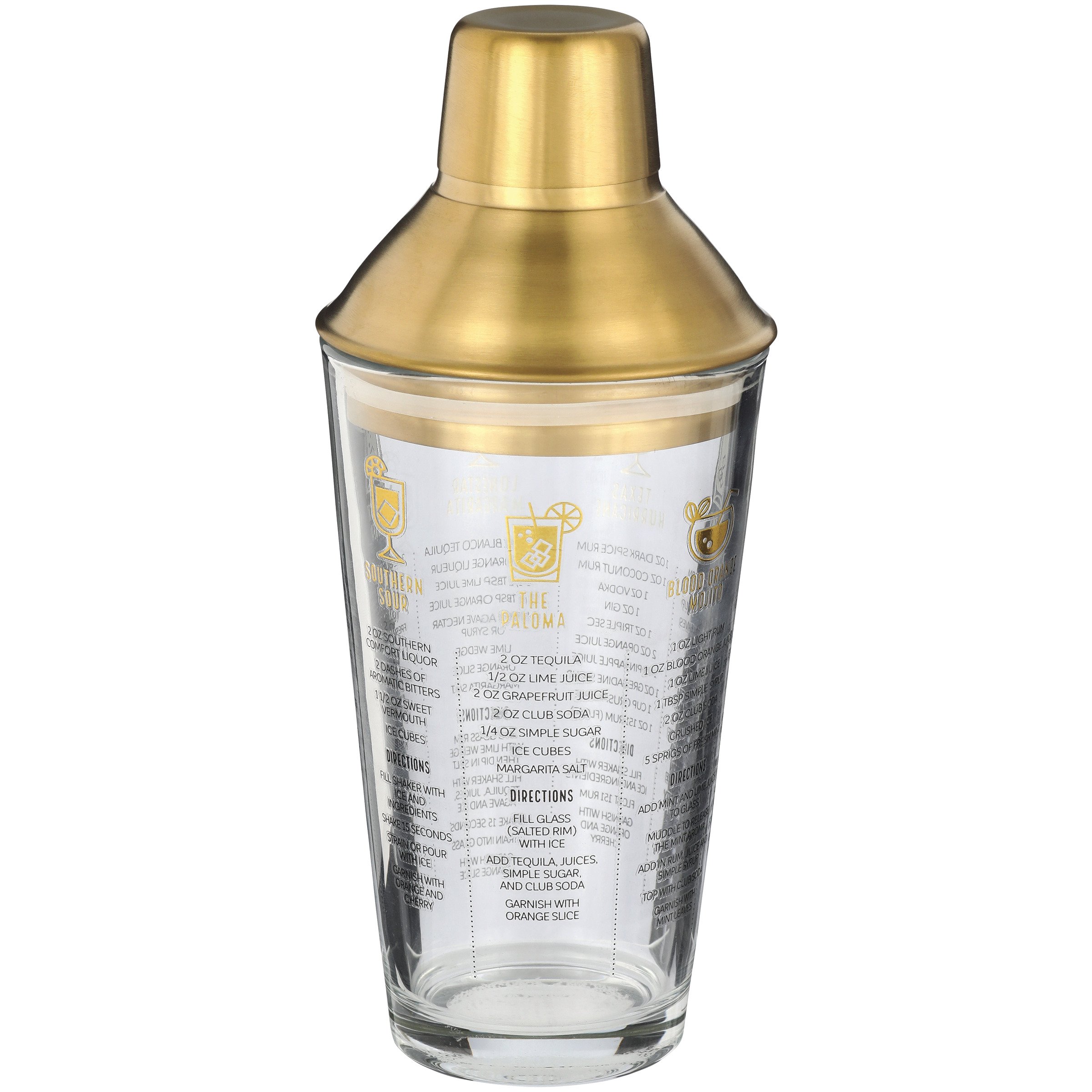 Texas State Of Mind Glass Cocktail Shaker with Gold Lid Shop Bar