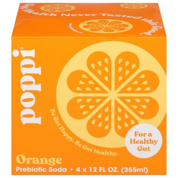 poppi Prebiotic Soda 4 pk Cans - Orange