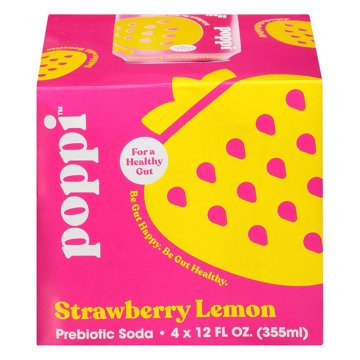 poppi Prebiotic Soda 4 pk Cans - Strawberry Lemon