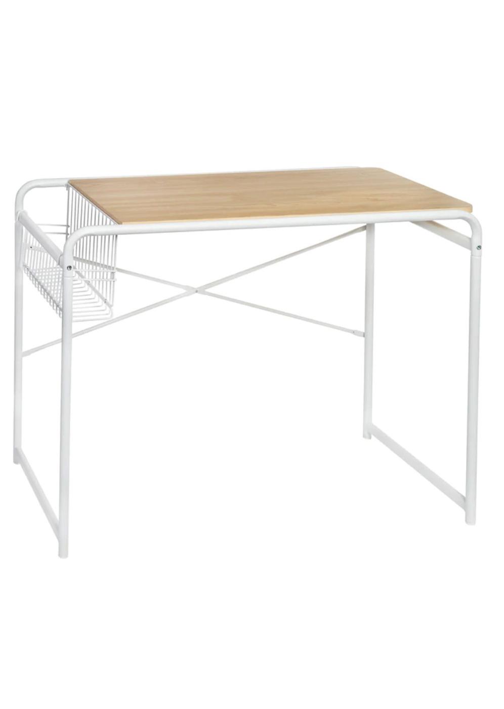 Honey Can Do Home Office Computer Desk with Side Basket - White; image 1 of 2