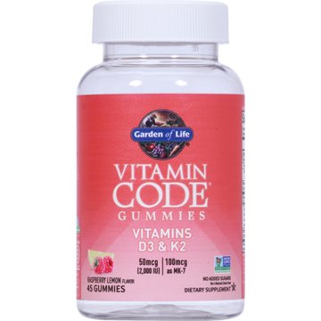 Garden of Life Vitamin Code Vitamins D3 & K2 Gummies - Raspberry Lemon, 45 ct