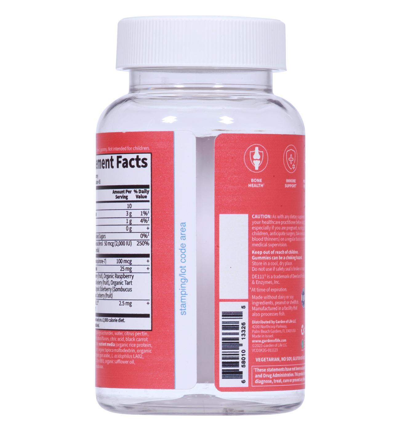 Garden of Life Vitamin Code Vitamins D3 & K2 Gummies - Raspberry Lemon; image 2 of 4