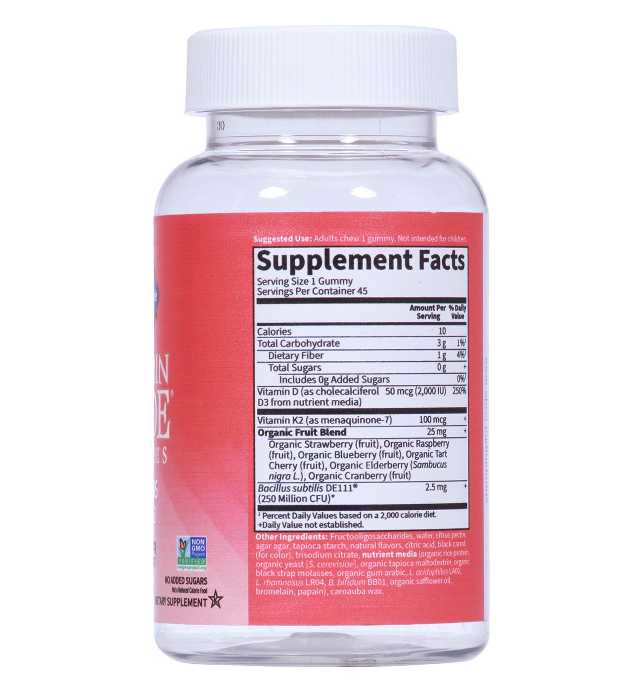 Garden of Life Vitamin Code Vitamins D3 & K2 Gummies - Raspberry Lemon; image 3 of 4