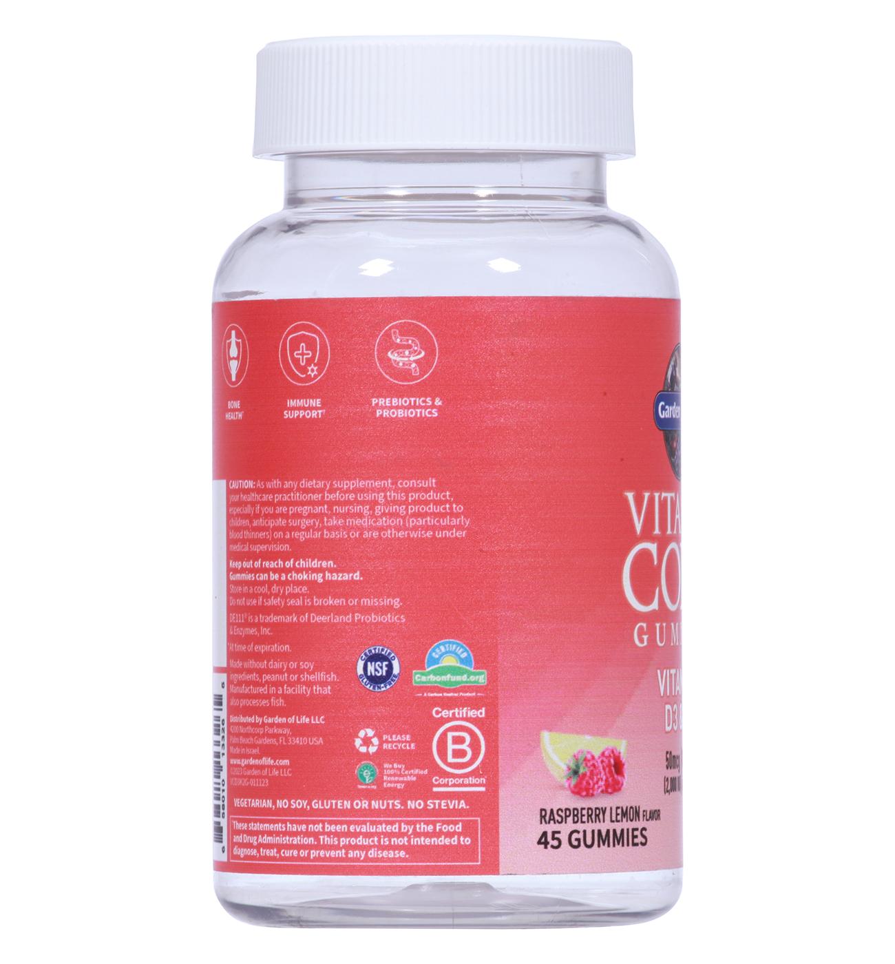 Garden of Life Vitamin Code Vitamins D3 & K2 Gummies - Raspberry Lemon; image 4 of 4