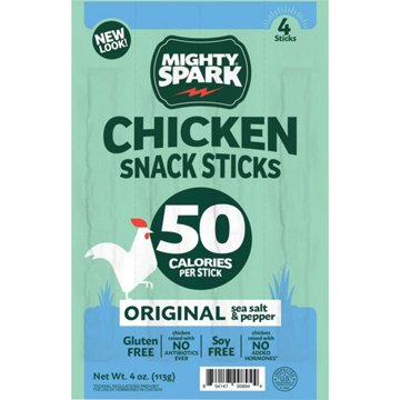 Mighty Spark Chicken Snack Sticks - Original Sea Salt & Pepper, 4 ct