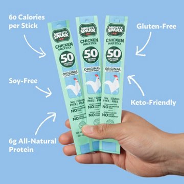 Mighty Spark Chicken Snack Sticks - Original Sea Salt & Pepper, 4 ct