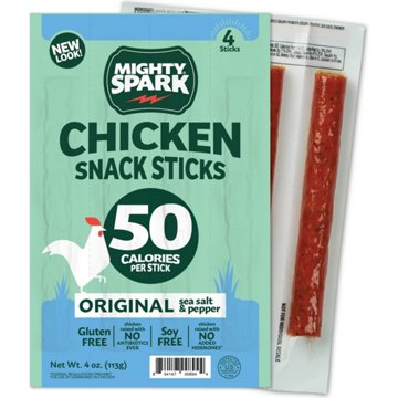 Mighty Spark Chicken Snack Sticks - Original Sea Salt & Pepper, 4 ct