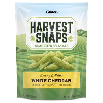 Calbee Harvest Snaps White Cheddar Baked Green Pea Snack Crisps