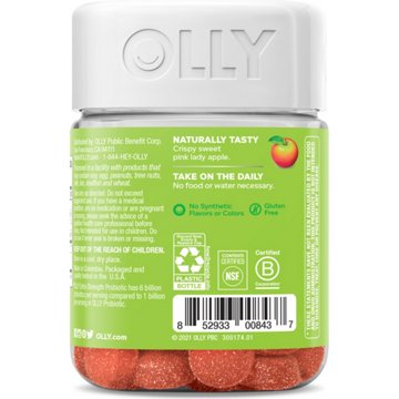OLLY Extra Strength Probiotic 6 Billion CFU Digestive Support Gummies - Apple