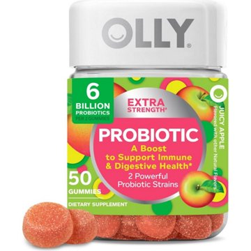 OLLY Extra Strength Probiotic 6 Billion CFU Digestive Support Gummies - Apple