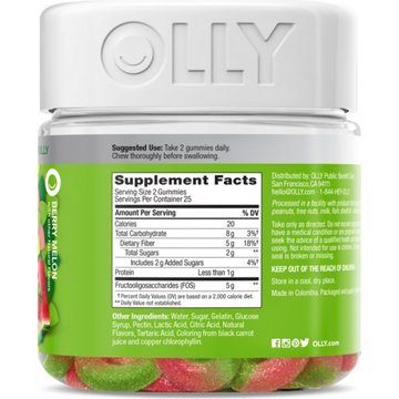 OLLY Prebiotic 5 mg Fiber Digestive Support Gummy Rings - Strawberry Watermelon