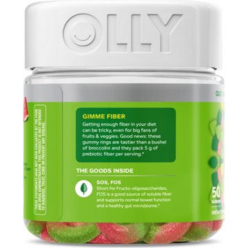OLLY Prebiotic 5 mg Fiber Digestive Support Gummy Rings - Strawberry Watermelon
