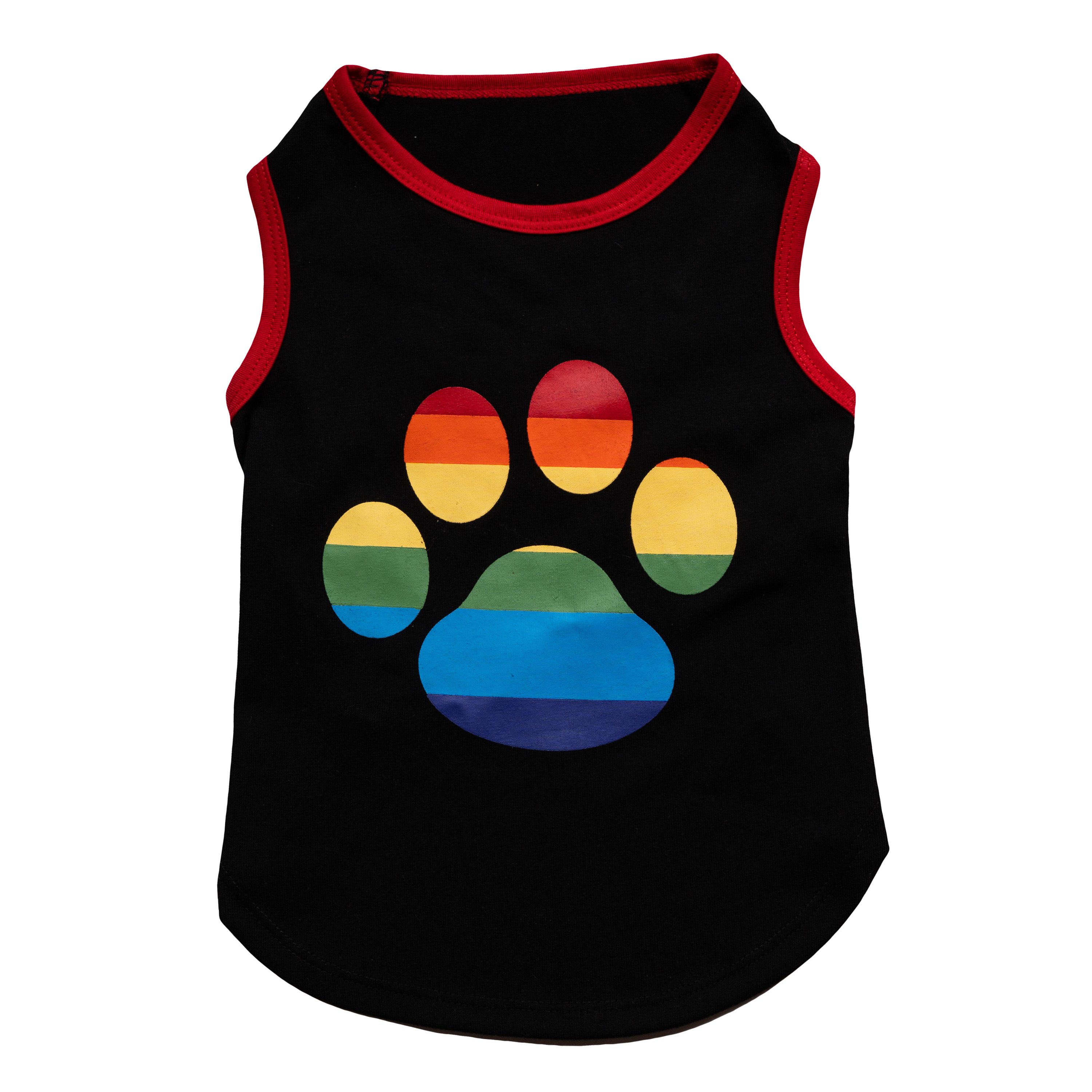 Simply Dog Black Rainbow Paw Tank Medium Shop Clothes at HEB