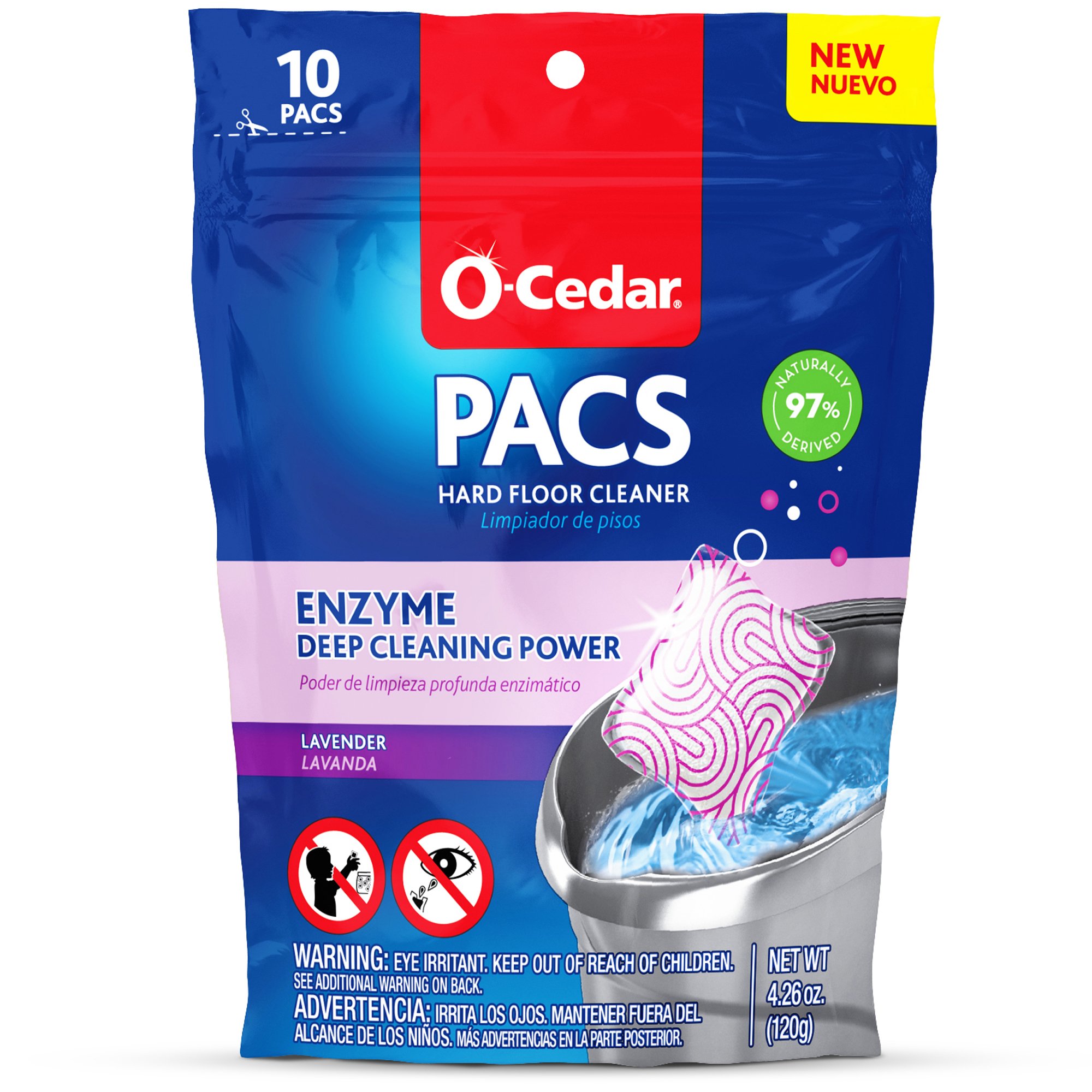 O-Cedar Hard Floor Cleaner PACs - Lavender, 10 ct