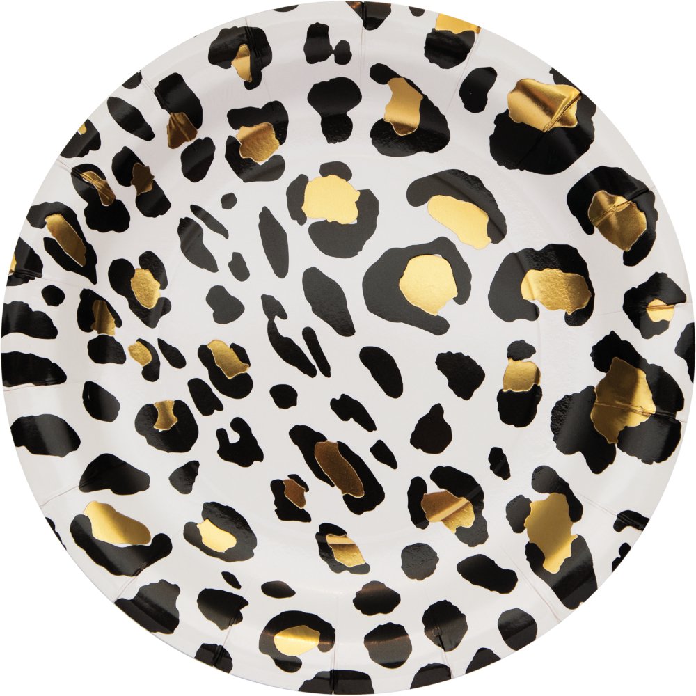 Creative Converting Leopard Gold Foil Paper Plates, 8 ct Shop Party