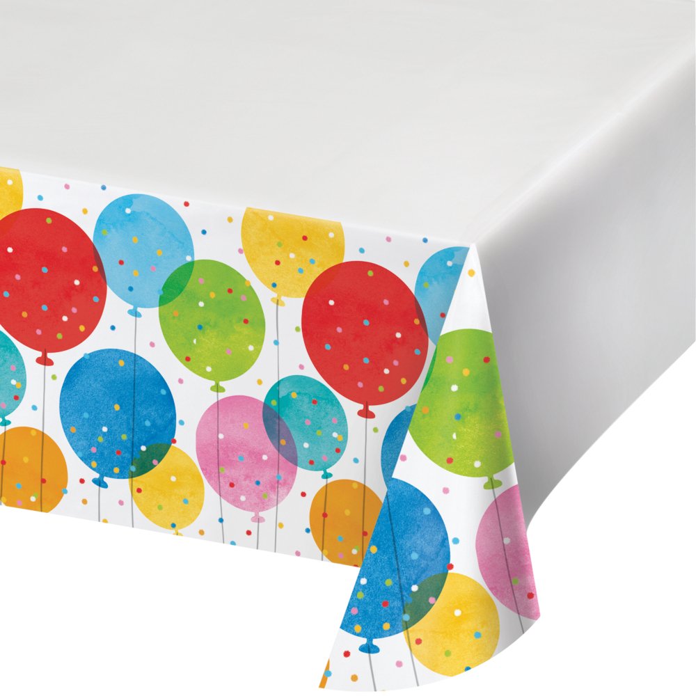 Creative Converting Confetti Balloons Theme Disposable Tablecover ...