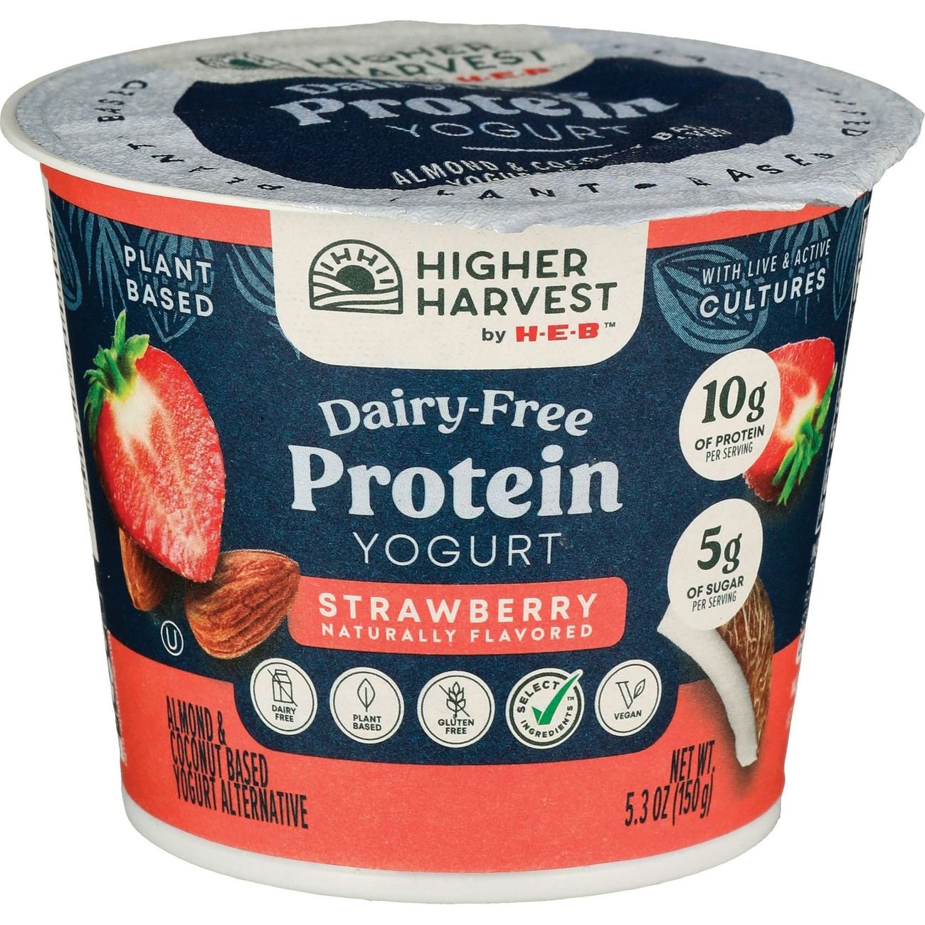 Higher Harvest by H-E-B Dairy Free 10g Protein Yogurt – Strawberry, 5.3 oz