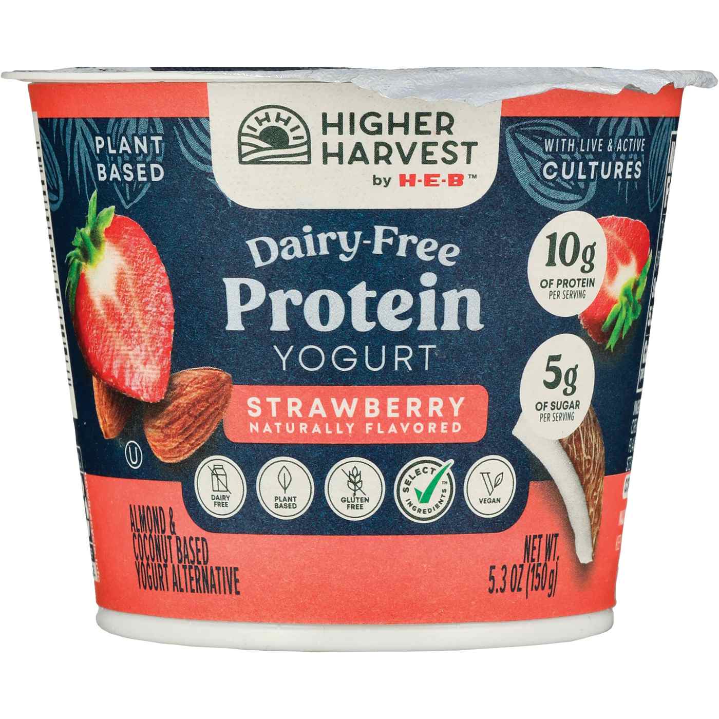Higher Harvest by H-E-B Dairy-Free 10g Protein Yogurt – Strawberry; image 1 of 3