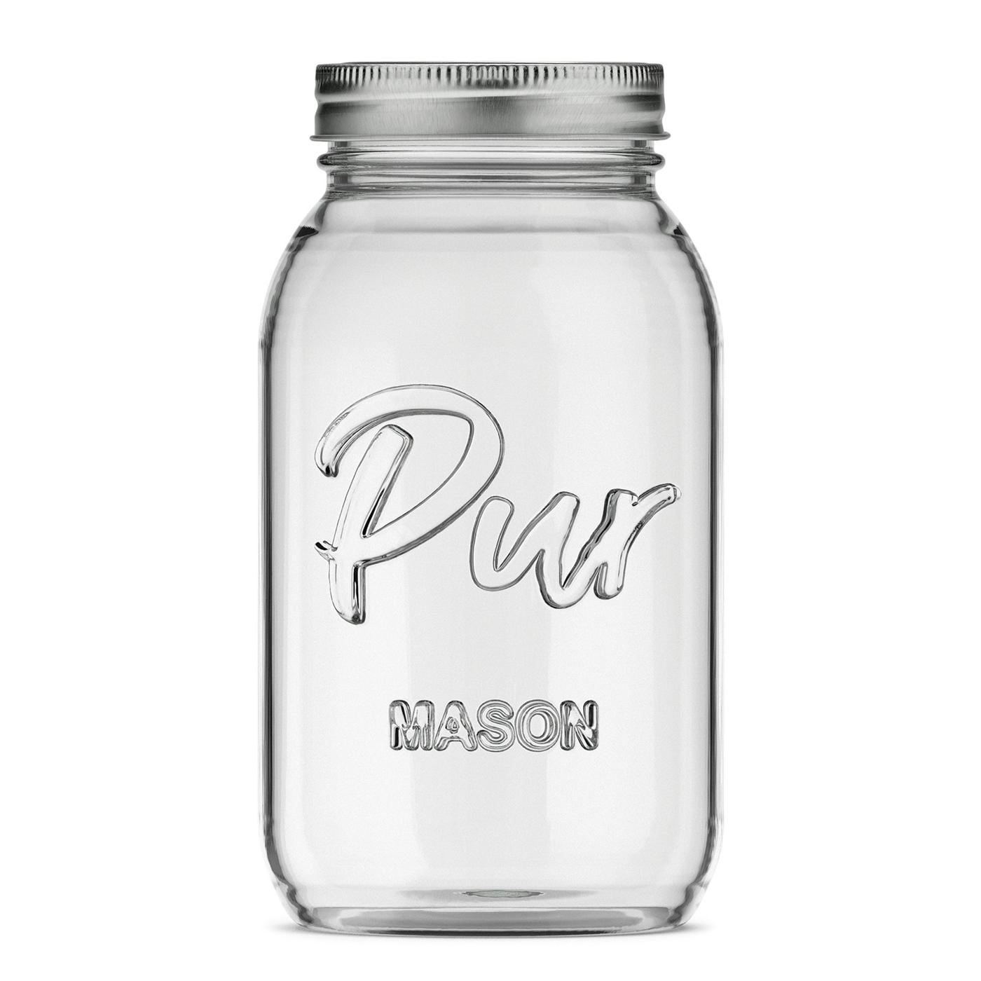Pur Mason Regular Mouth Square Glass Jars, 12 Pk; image 2 of 2