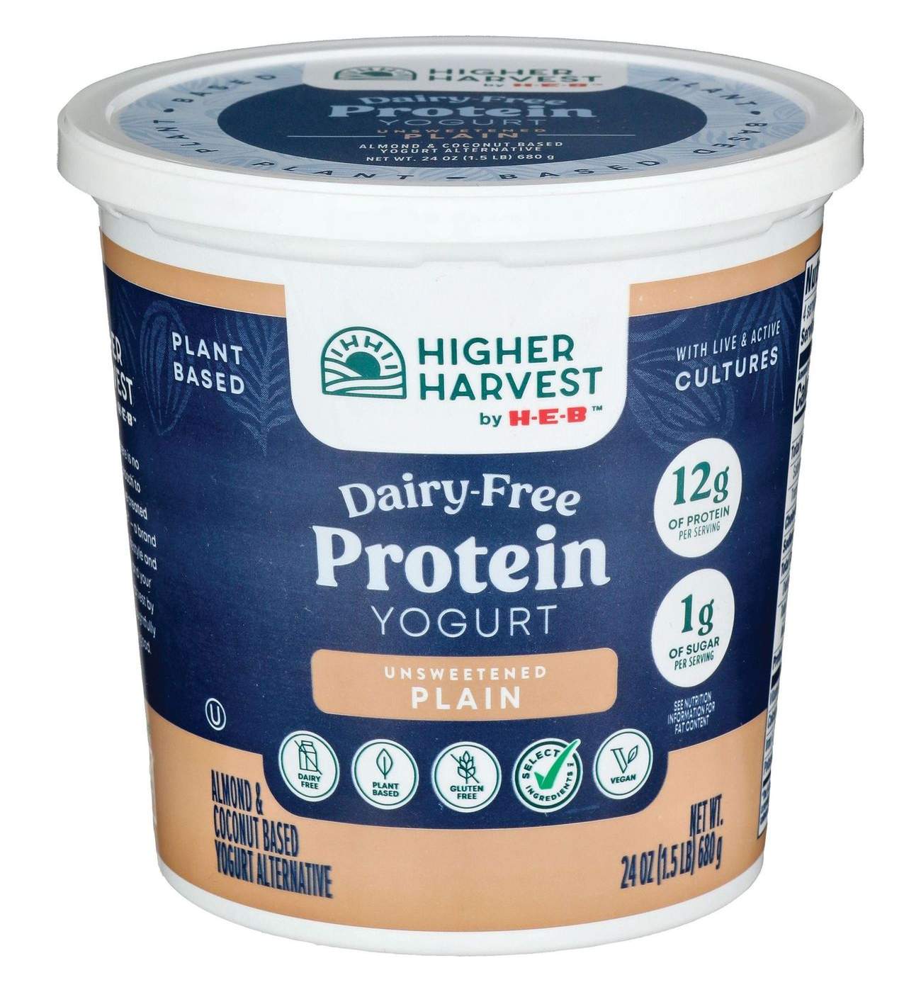 Higher Harvest by H-E-B Dairy Free Protein Yogurt – Unsweetened Plain; image 1 of 2