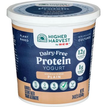 Higher Harvest by H-E-B Dairy Free 12g Protein Yogurt – Unsweetened Plain, 24 oz