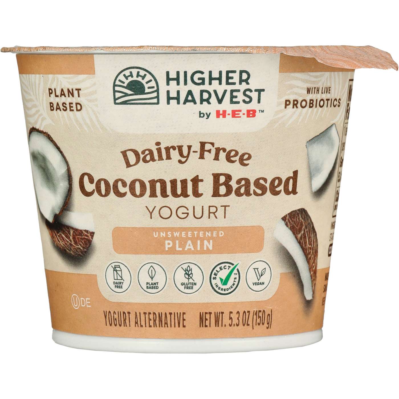 Higher Harvest by H-E-B Dairy-Free Coconut-Based Yogurt – Unsweetened Plain; image 1 of 3