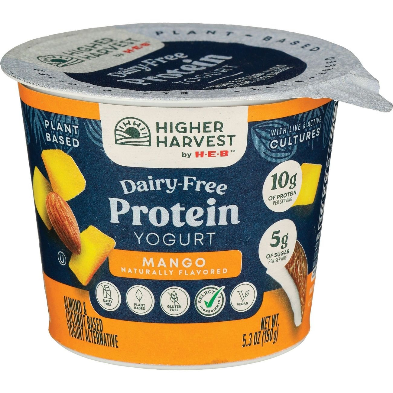Higher Harvest by H-E-B Dairy Free 10g Protein Yogurt – Mango, 5.3 oz