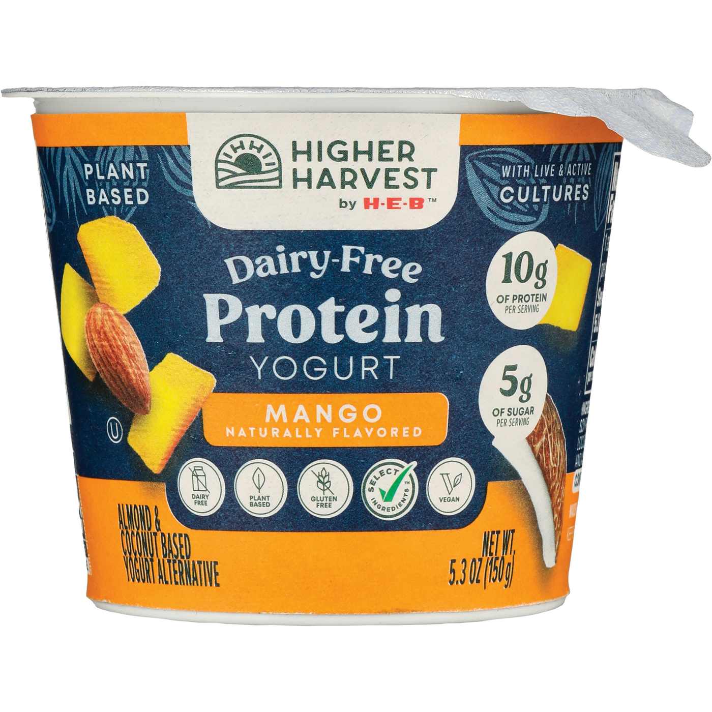 Higher Harvest by H-E-B Dairy-Free 10g Protein Yogurt – Mango; image 1 of 3