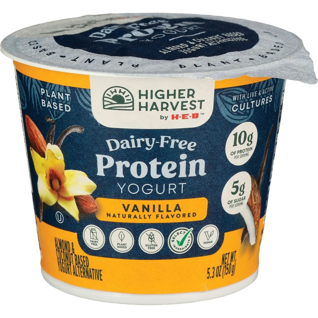 Higher Harvest by H-E-B Dairy Free 10g Protein Yogurt – Vanilla, 5.3 oz