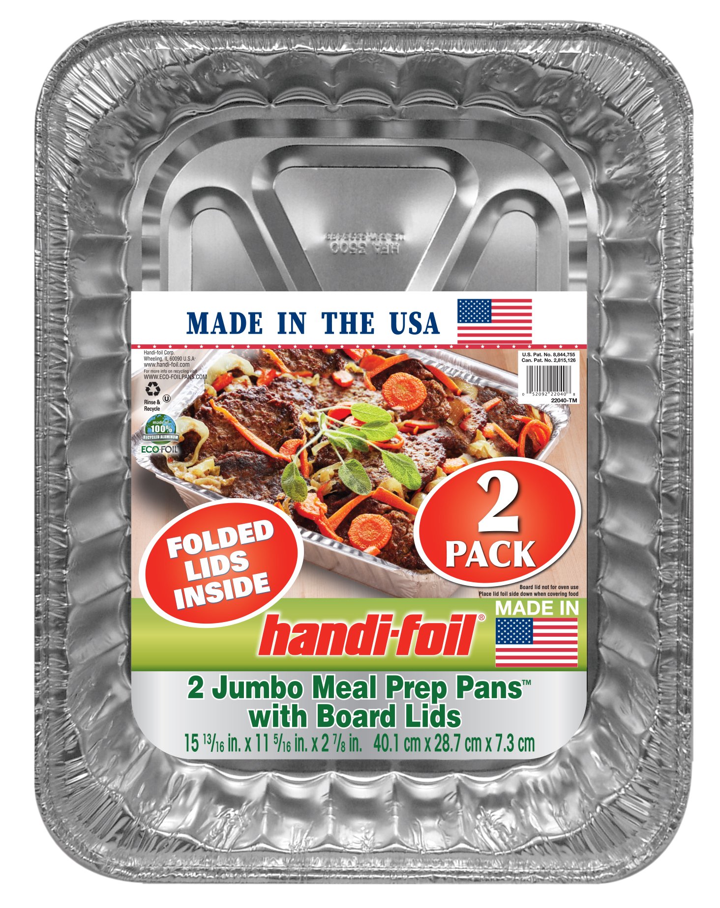 Handi-Foil Jumbo Meal Prep Pans with Board Lids, 2 pk - Shop