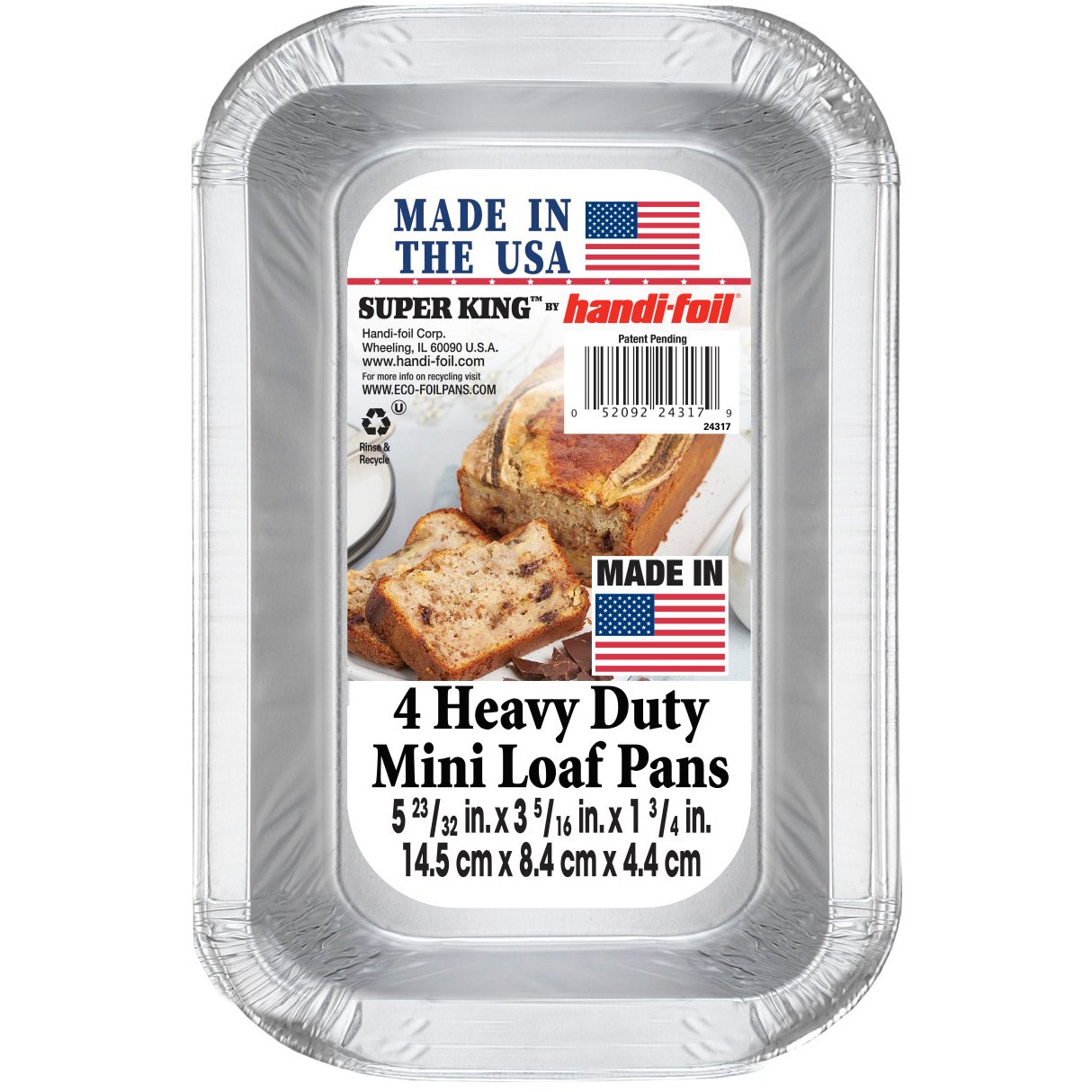 HandiFoil Super King Heavy Duty Mini Loaf Pans, 4 pk Shop Bakeware