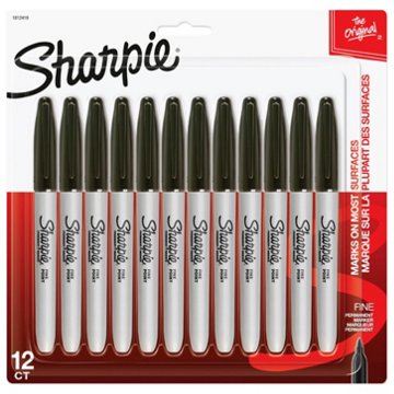 Sharpie Fine Tip Permanent Markers - Black Ink, 12 pk