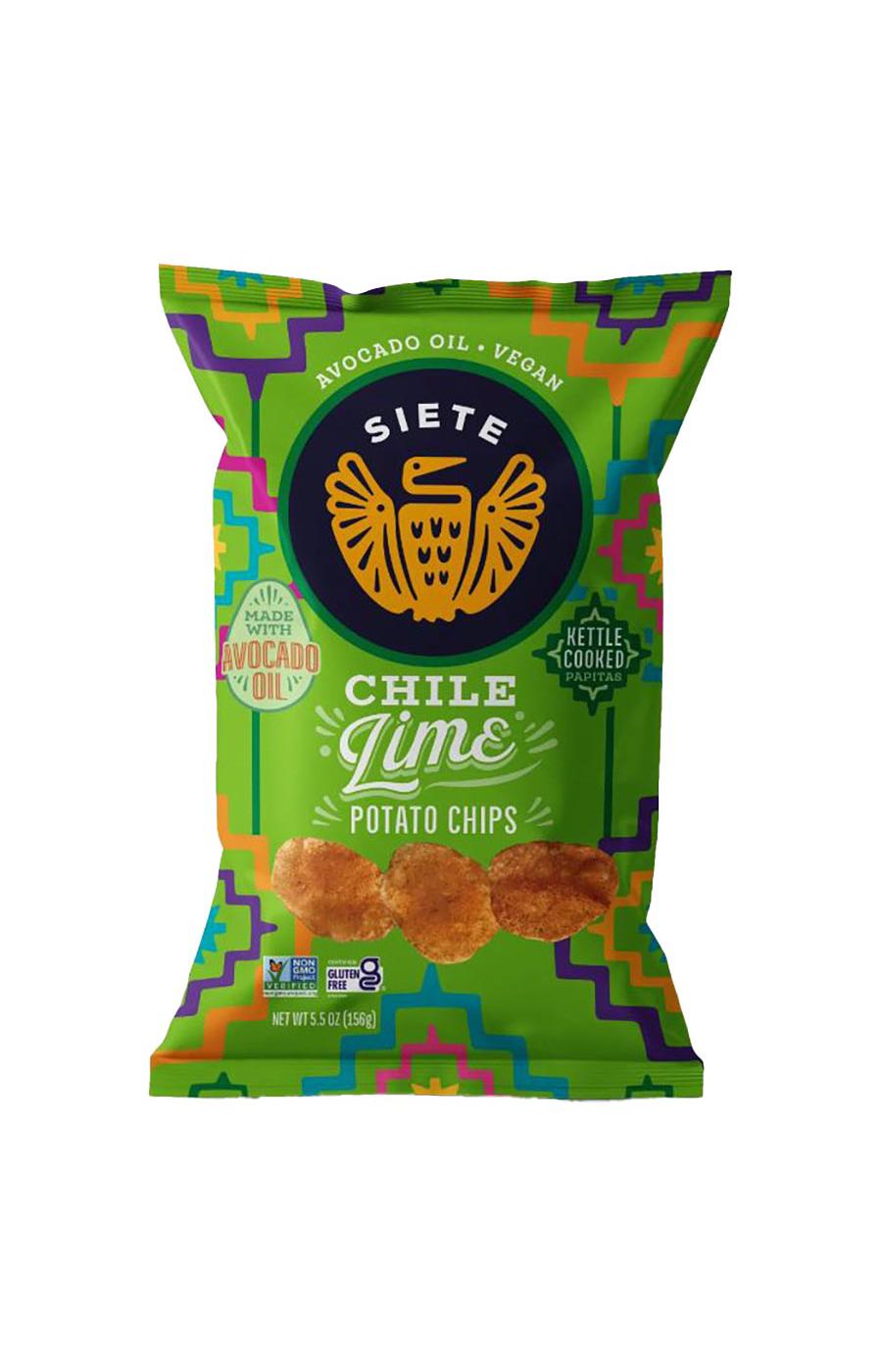 Siete Chile Lime Kettle Cooked Potato Chips; image 1 of 2